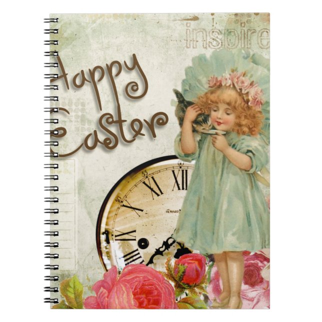 Cuaderno feliz chica de Pascua (Frente)