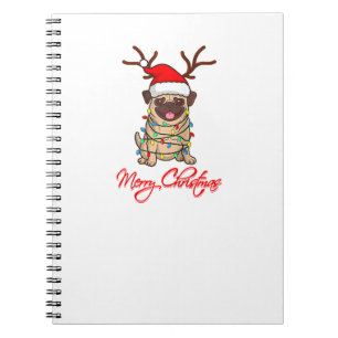 Cuaderno FELIZ CHRISTMAS PROPIETARIO DE PUG Navidades feos