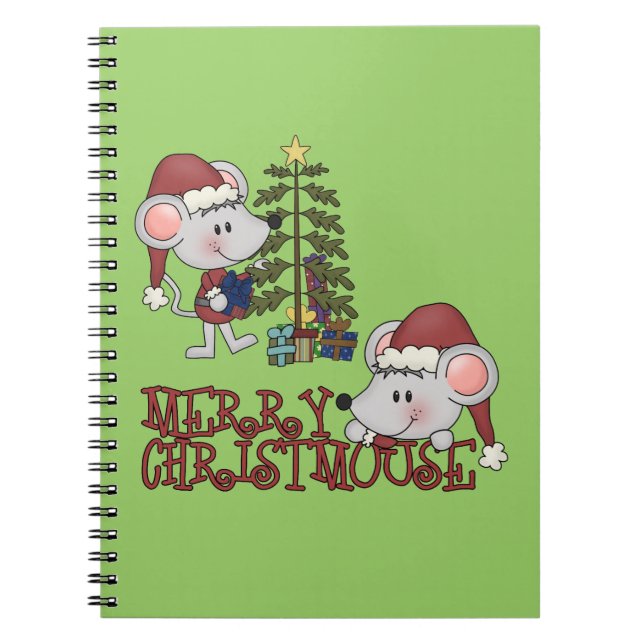 Cuaderno Feliz Christmouse con el árbol (Frente)