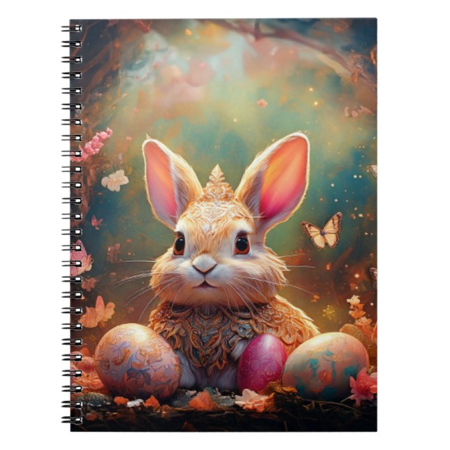 Cuaderno Feliz Conejo de Pascua con huevos de Pascua (Frente)