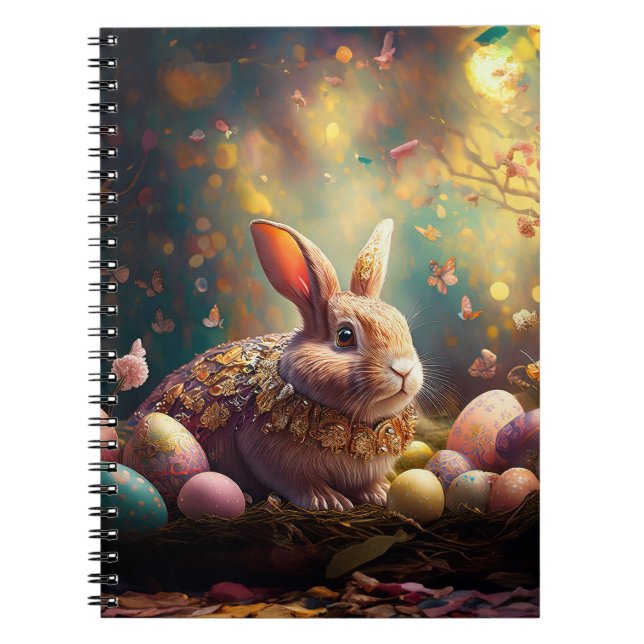 Cuaderno Feliz Conejo de Pascua con huevos de Pascua (Frente)