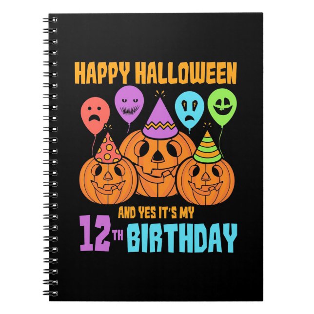 Cuaderno Feliz cumpleaños 12 de Halloween (Frente)