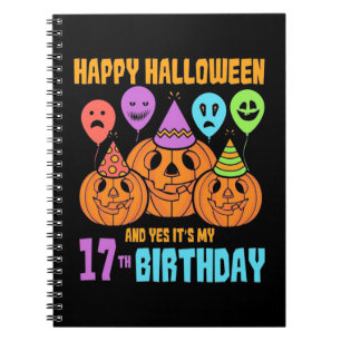 Cuaderno Feliz cumpleaños 17 de Halloween