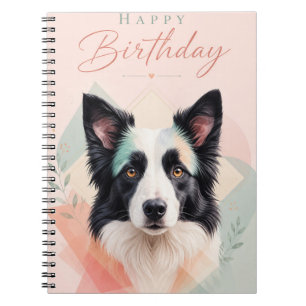 Cuaderno Feliz Cumpleaños Adorable Perro Blanco Negro Retra