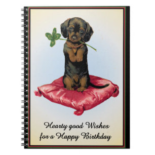 Cuaderno Feliz cumpleaños con Cute Dachshund