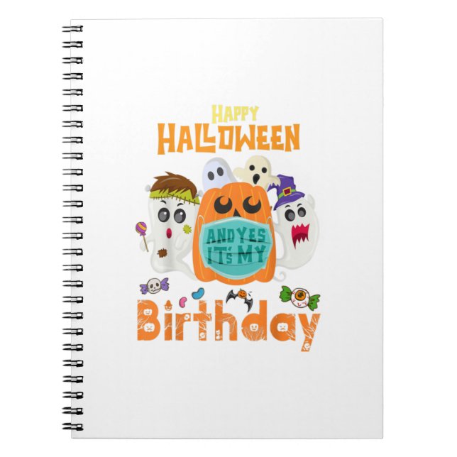 Cuaderno Feliz Cumpleaños De Halloween Nacido En Octubre Ha (Frente)