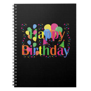 Cuaderno Feliz cumpleaños, diseño colorido,