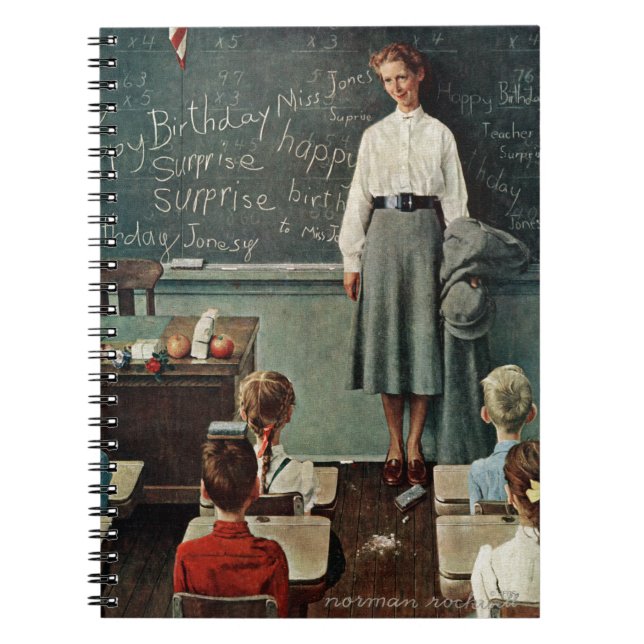 Cuaderno Feliz cumpleaños, Miss Jones por Norman Rockwell (Frente)