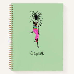 Cuaderno Feliz cumpleaños, mujer africana guerrera