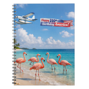 Cuaderno Feliz cumpleaños número 250 Flamencos americanos e
