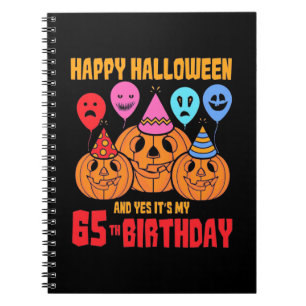 Cuaderno Feliz cumpleaños número 65 de Halloween