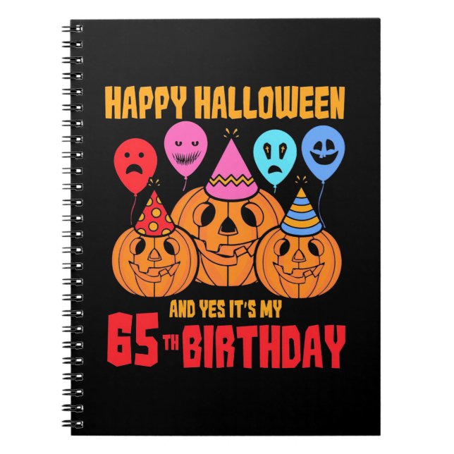 Cuaderno Feliz cumpleaños número 65 de Halloween (Frente)
