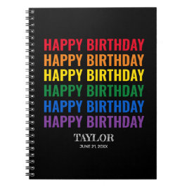 Cuaderno Feliz cumpleaños orgullo LGBT Transgénero LGBTQ