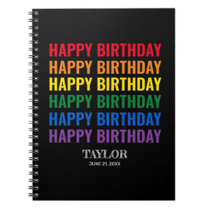 Cuaderno Feliz cumpleaños orgullo LGBT Transgénero LGBTQ