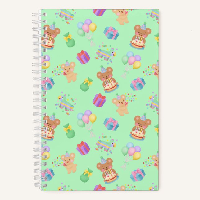 Cuaderno Feliz Cumpleaños Oso de Menta (Anverso)