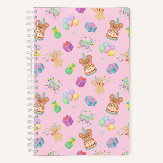 Cuaderno Feliz Cumpleaños Oso Rosa (Anverso)
