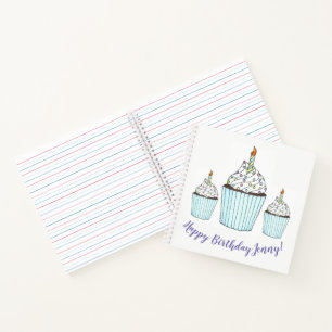 Cuaderno Feliz Cumpleaños Personalizado Pastel de Pasteles
