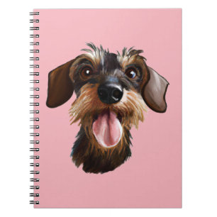 Cuaderno Feliz Dachshund de cabello alámbrico