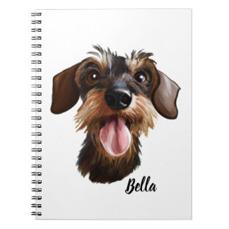 Cuaderno Feliz Dachshund de cabello alámbrico