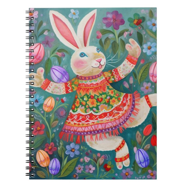 Cuaderno Feliz Danza Conejo de Pascua (Frente)