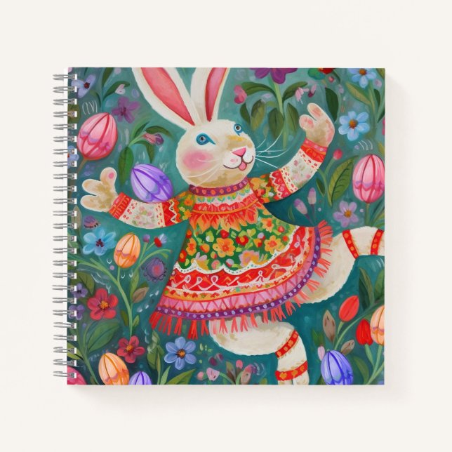 Cuaderno Feliz Danza Conejo de Pascua (Anverso)