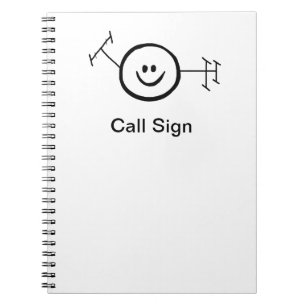 Cuaderno feliz del equipo de radio-aficionado del