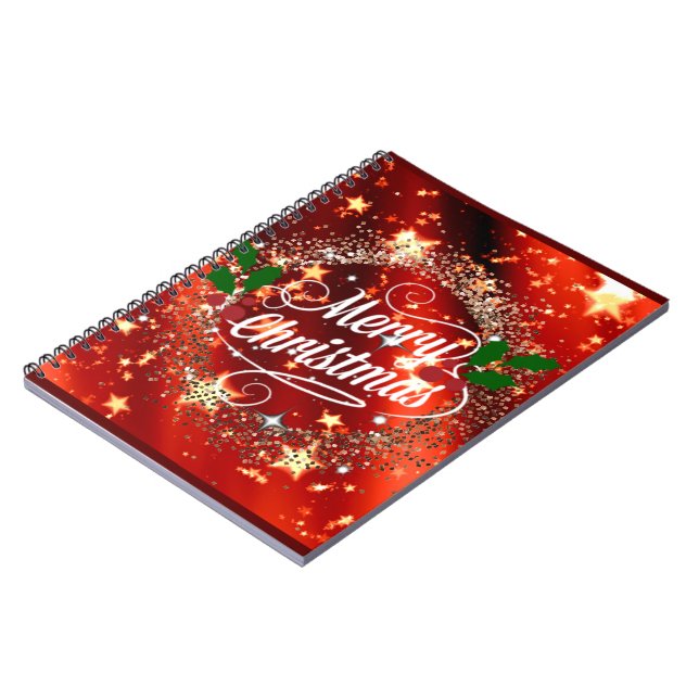 Cuaderno Feliz destello navideño y purpurina, (Lado Izquierdo)