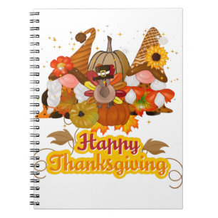 Cuaderno Feliz Día de Acción de Gracias Gnome