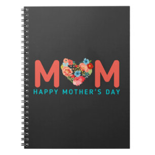 Cuaderno Feliz Día De La Madre Con Amor Y Flores Coloridas