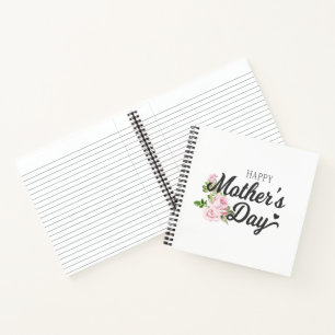 Cuaderno Feliz día de la madre con rosas rosas rosas rosas 