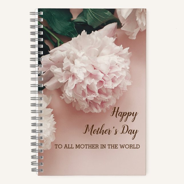 Cuaderno Feliz Día de la Madre Floral 5.5" x 8.5" Espiral (Anverso)