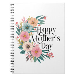 Cuaderno Feliz Día De La Madre Flores Del Lado Derecha Peac
