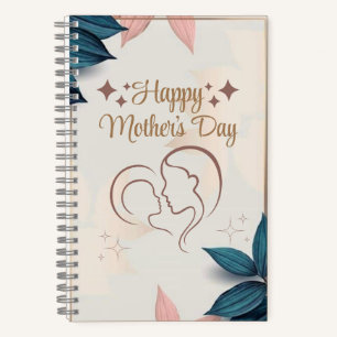Cuaderno Feliz día de la madre, portátil espiral de 5,5" x 