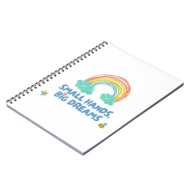 Cuaderno Feliz día de los niños Manos pequeñas, grandes sue (Lado Izquierdo)