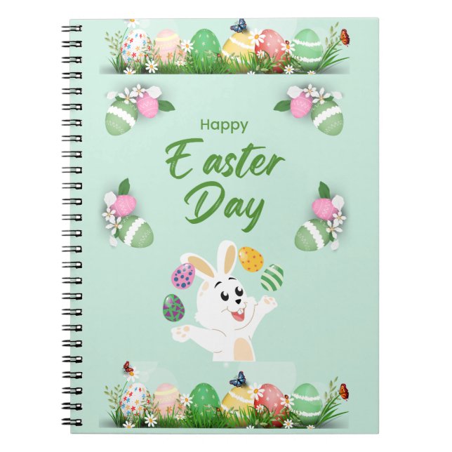 Cuaderno Feliz Día de Pascua - Divertido Conejo y Pascua de (Frente)