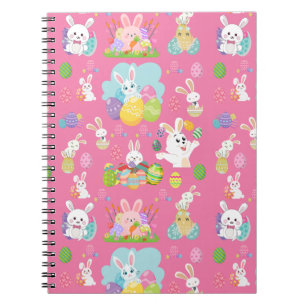 Cuaderno Feliz día de Pascua - Patrón Conejo Divertido y Hu