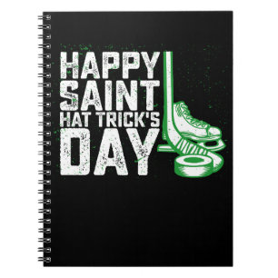 Cuaderno Feliz día de San Hat Trick Hockey sobre Hielo St P