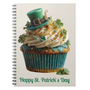 Cuaderno Feliz día de San Patricio Cupcake Afortunado
