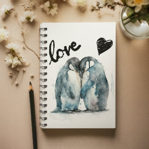 Cuaderno Feliz Día de San Valentín con amor a los pingüinos