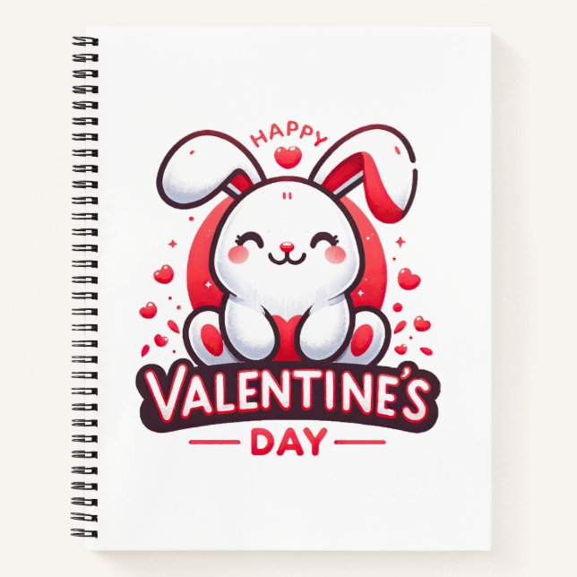 Cuaderno Feliz día de San Valentín Conejito lindo (Anverso)