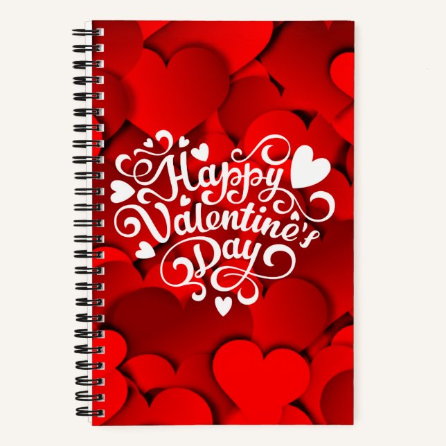 Cuaderno Feliz día de San Valentín corazón forma-23803 (Anverso)
