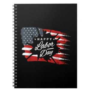 Cuaderno Feliz Día del Trabajo Regalo Bandera Americana