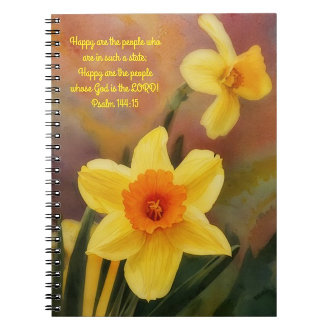 Cuaderno Feliz Diario de la Biblia contra la Fe de las Flor (Frente)