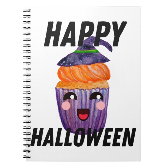 Cuaderno Feliz disfraz de Halloween Cupcake de Halloween (Frente)