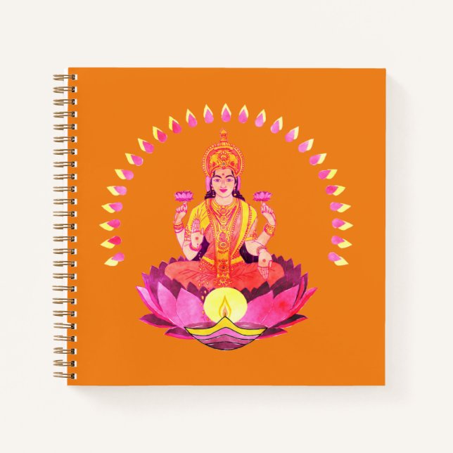 Cuaderno Feliz Diwali - Deepalavi Diosa Lakshmi 1 (Anverso)