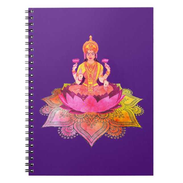 Cuaderno Feliz Diwali - Deepalavi Diosa Lakshmi 4 (Frente)