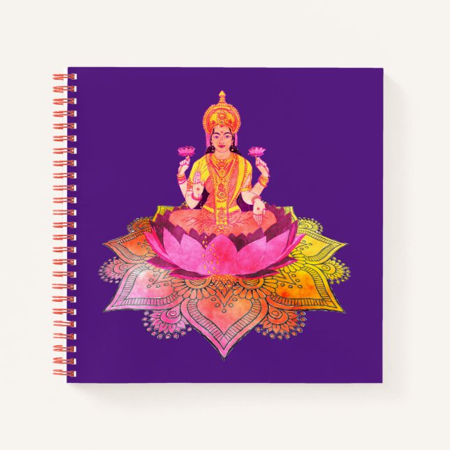 Cuaderno Feliz Diwali - Deepalavi Diosa Lakshmi 4 (Anverso)