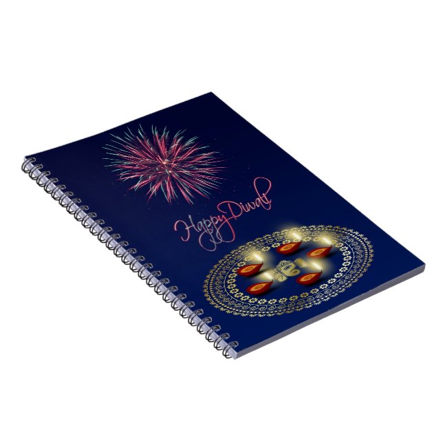Cuaderno Feliz Diwali Ganesha Rangoli - Equipo portátil (Lado Derecho)