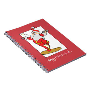 Cuaderno Feliz Ejercicio de Fitness de Navidad con Santa