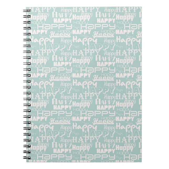 Cuaderno Feliz feliz Inspirador azul (Frente)